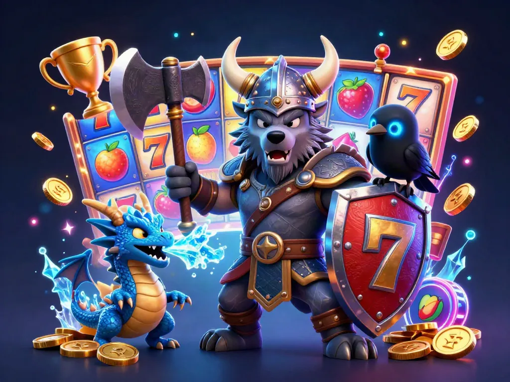 Spin the reels and win big with slot88 in this thrilling 3D casino illustration.